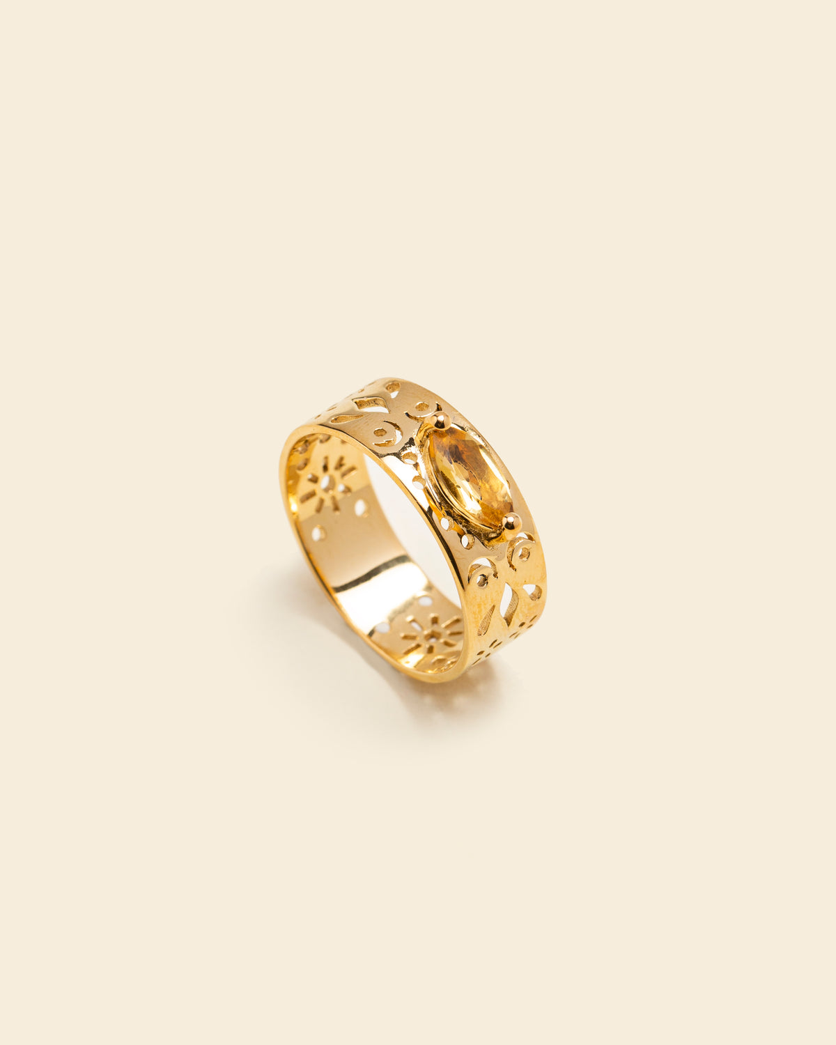 Bague pierre naturelle jaune Citrine